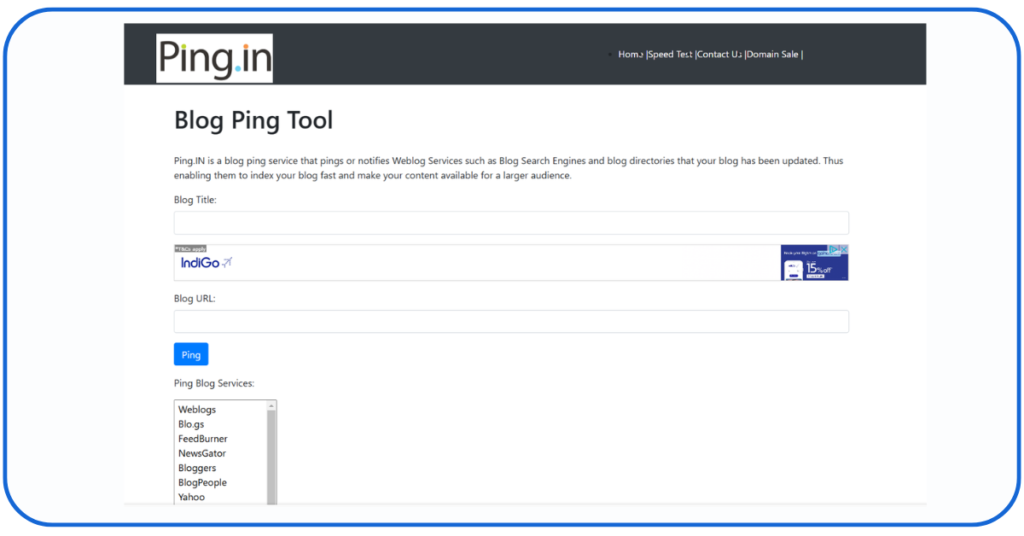 Ping Submission Sites